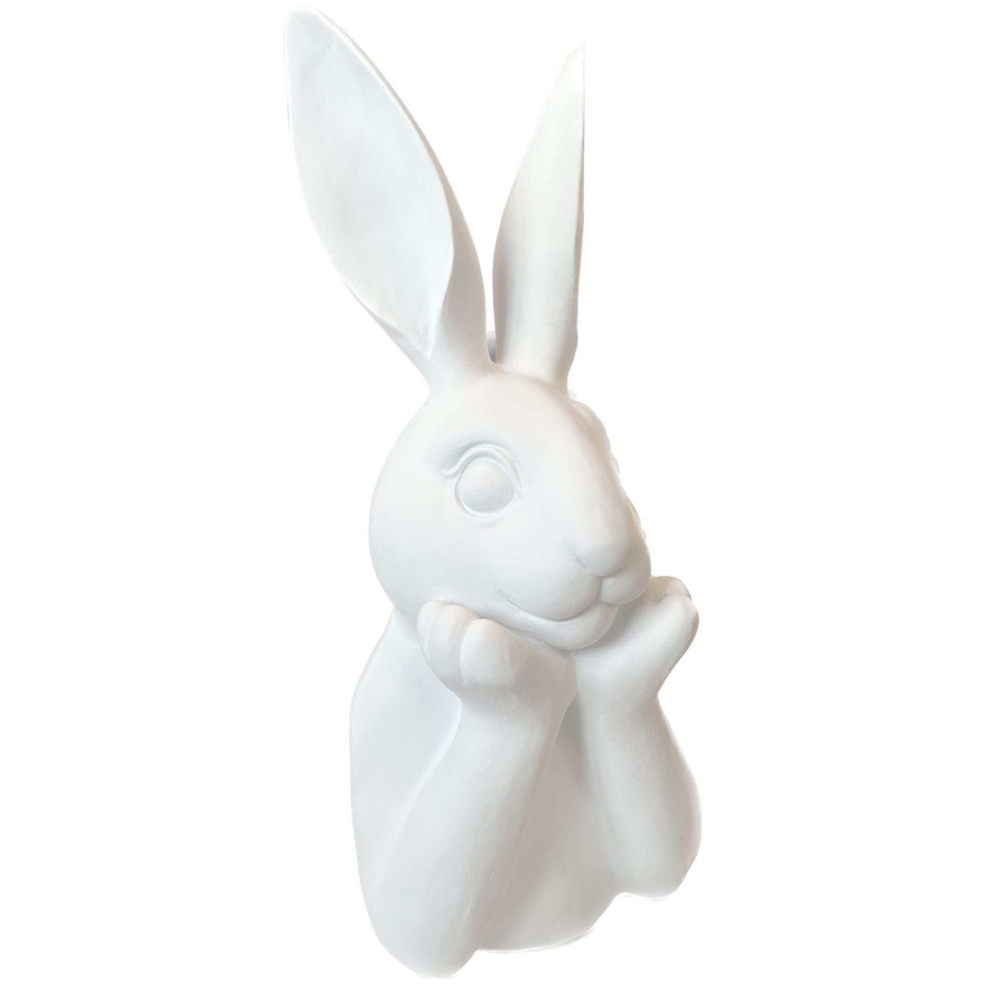 Osterhase Deko Ben 35 cm weiß matt Shabby Look Hasenbüste Osterdeko