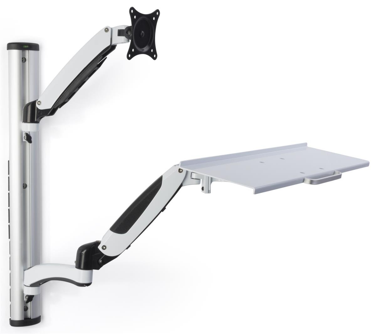 Amazon.com: Displays2go Monitor Desk Mount Stands, Aluminum, Adjustable  Height – Silver (VMSSWWMA27) : Electronics