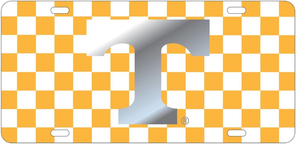Craftique Tennessee Volunteers Checkerboard Laser Cut License Plate - Mirror T