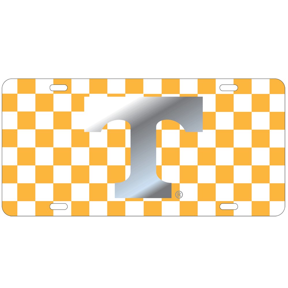 Craftique Tennessee Volunteers Checkerboard Laser Cut License Plate - Mirror T