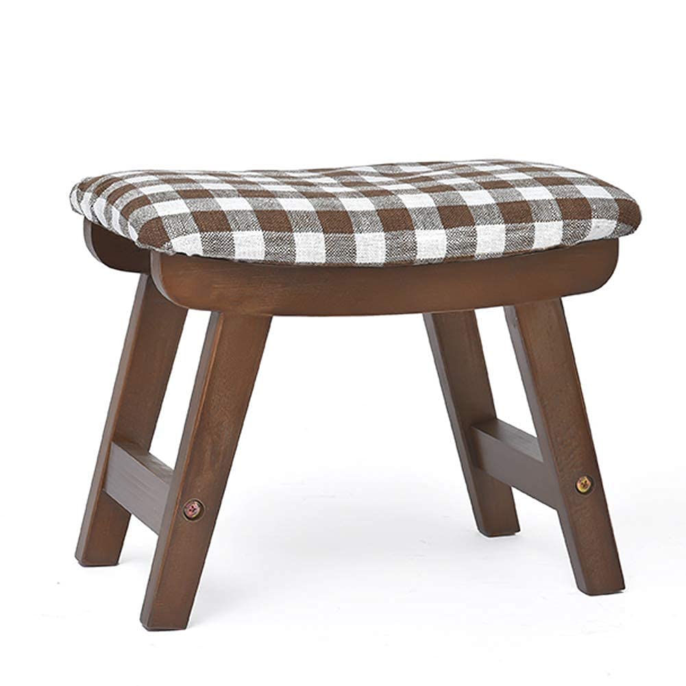 Pouf repose-pieds rembourré en bois pour un moment de détente au salon