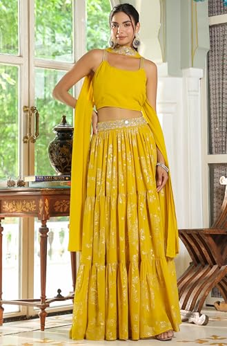 Image of Janasya Women Lehenga Choli Dupatta