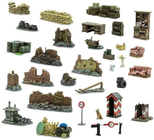 WarLord Bolt Action Battlefield Debris 1:56 WWII Military Wargaming Plastic Model Kit 402010002