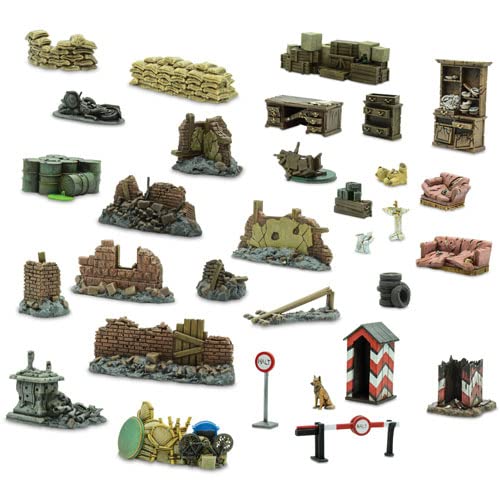 Warlord Bolt Action Battlefield Debris 1:56 WWII Military Wargaming Plastic Model Kit 402010002