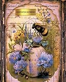 Vintage Compisiotion Notebook: Cute Aesthetic Botanical Journal with Flowers and Bee, College Rules Lined Pages, Wide Ruled Perfect for School or ... Nostalgic Beautiful Floral Matte Cover D