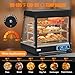 ROVSUN Pizza Warmer Food Warmer Display Countertop, Electric Commercial Food Warmer w/LED Adjustable Removable Shelves Glass Door, Pastry Display Case for Buffet Restaurant Party (26