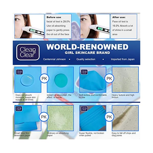 Beauty-Kate-Compatible-Oil-Control-Film-Blotting-Paper-Replacment-for-Clean-Clear-Oil-absorbing-Sheets-60-Sheets-Pack-of-2 Oil Control Film Replacment for Clean & Clear Oil-Absorbing Sheets,2 Pack(total 120sheets)Oil Blotting Sheets For Face,9%Larger Makeup Friendly High-performance Handy Face Blotting Paper for Oily Skin