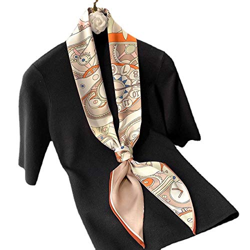 Morbida come la seta: le sciarpe in raso sono lisce, vibranti e leggere, traspiranti e facili da trasportare nella borsa o nel bagaglio da viaggio. Applicazione Mulit: queste sciarpe di seta possono essere utilizzate come abbigliamento alla moda, fascia per la testa, cravatta, possono essere indossate sulla testa, collo o braccia. oppure annodalo al tuo bagaglio come decorazione.