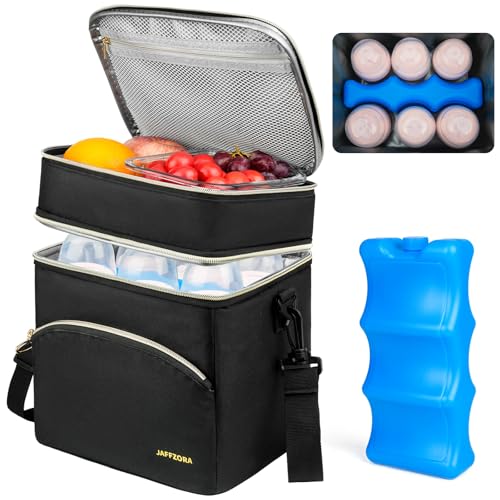 Image of Breastmilk Cooler Bag with Ice Pack, Insulated Baby Bottle Tote Bags Fits 6 Bottles Up to 9 Ounce, Double Layer Breastmilk Travel Carrying Case for Nursing & Working Mom