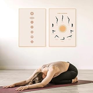 Sonnengruß Drucke Namaskar Yoga Poster Buddha Zitat Leinwand Malerei Wand Kunst Bilder Boho Stil Room Home Dekoration 30Cmx40Cmx2Pcs Kein Rahmen