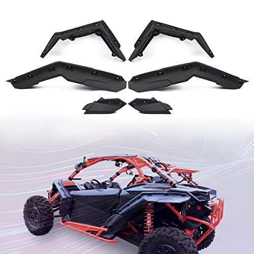 CPOWACE Extended Fender Flares Compatible with Can Am X3 Front&Rear Mud Guard Flaps Compatible with 2017-2022 Maverick X3 All Models (#715002973, 6PCS)