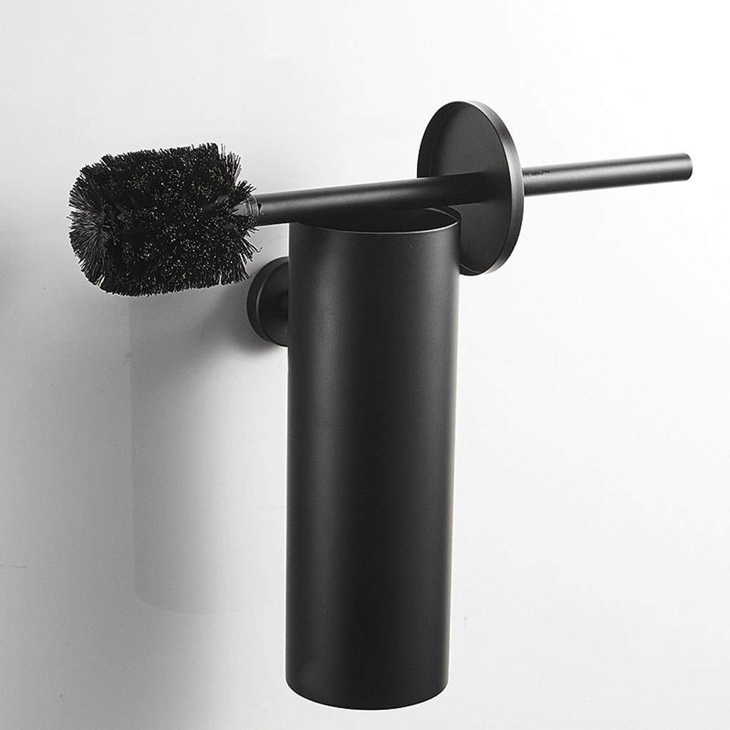 Diseño Clásico Escobilla de baño montado en la pared Matt Negro Cuarto de baño WC portaescobillas de oro inoxidable higiénico sistema de cepillo del sistema de cepillo del tocador Escobillas de Baño
