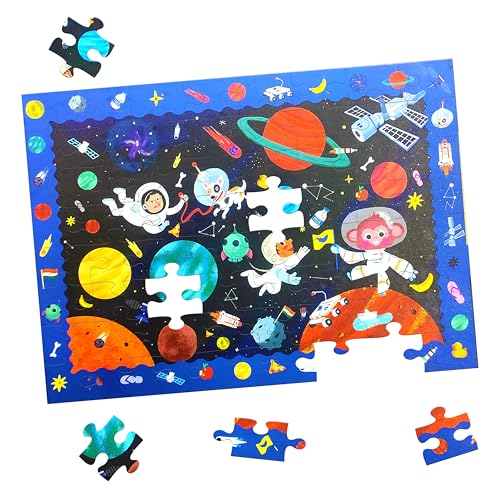 Image of VGRASSP 70 Pcs Space Themed Solar System Based Interlocking Puzzle Toy - Search, Find and Connect Educational, Challenging & Brain Booster Jigsaw Puzzle for Kids, Boys and Girls
