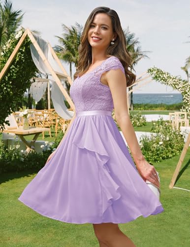 Image of Wedtrend Women's Bridesmaid Dresses Short Prom Dress Ruffle Semi Formal Cocktail Dresses Floral Homecoming Dress