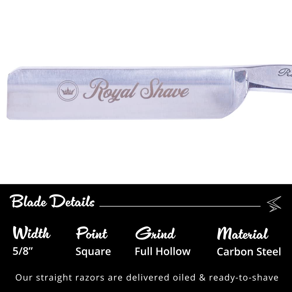 5/8” Straight Razor Full Hollow Square Point Special Carbon Steel, Shave Ready Handmade Classic Wet Shaving Straight Razor (MADE IN GERMANY) Genuine Horn