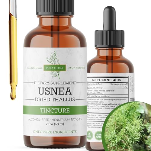 Organic Usnea Liquid Drops - Natural Immune Support and Respiratory Health for Adults - Vegan Alcohol-Free Made in USA 2 Fl Oz