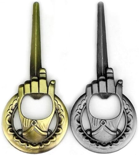 Paquete de 2 abrebotellas de mano del rey, estilo Juego de Tronos, bronce y plata, regalo perfecto para cueva de hombre, accesorios coleccionables disponible en Yaxa El Salvador