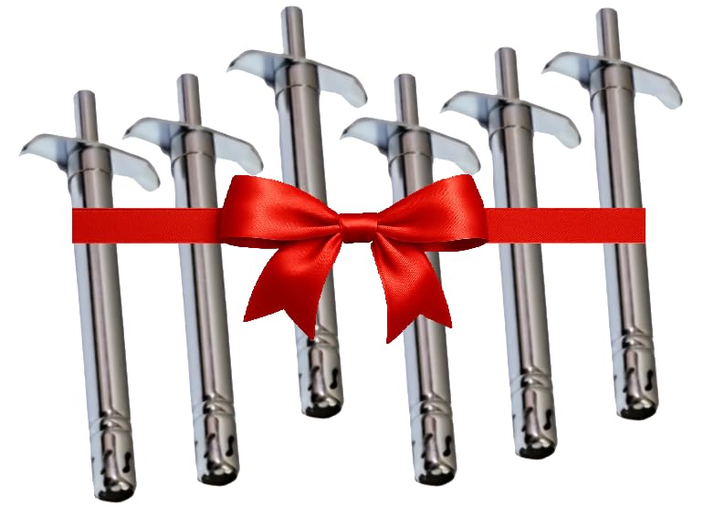 Pack of 6 Exim Stainless Steel Spark Gas Lighter for Kitchen Use Restaurants Metal Gas Stove Lighter Regular Size Easy Grip Long Lasting, Rust Proof