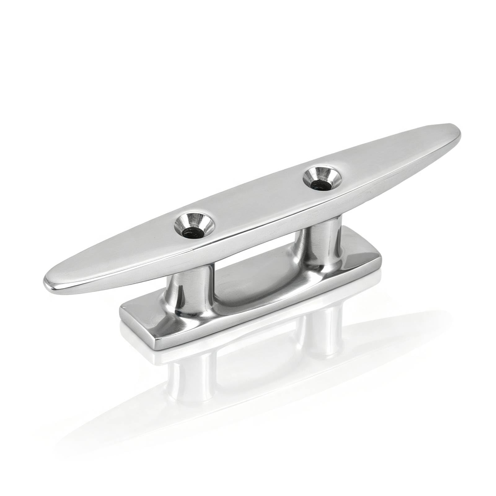 equlup 100mm/125mm/150mm Boat Mooring Cleat Boat Cleat Open Base Dock Cleat Marine Dock Base Stainless Marine Grade Steel for Boat/Yacht/Deck (125mm / 5inch)