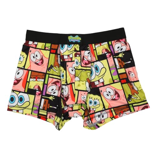 Bioworld Men's Adult SpongeBob SquarePants Boxer Brief Underwear 3-Pack4