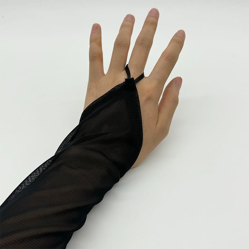 Women's Long Gloves for Wedding Bridal Party Evening Mesh Gloves Fingerless2