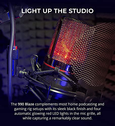 Mxl 990 Blaze Cardioid Condenser Microphone Bundle With Blucoil 20' Xlr Cable, Pop Filter, Adjustable Mic Stand, And 4-Pack Of 12 Acoustic Wedges #TOP2