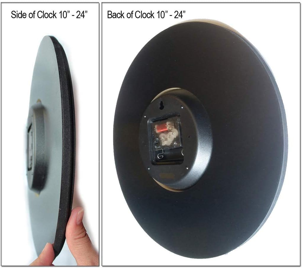 Landry Gray Large Wall Clock | Ultra Quiet Quartz Mechanism | Hand Made in USA Beautiful Crisp Lasting Color | Comes in 8 Sizes | 15-Inch