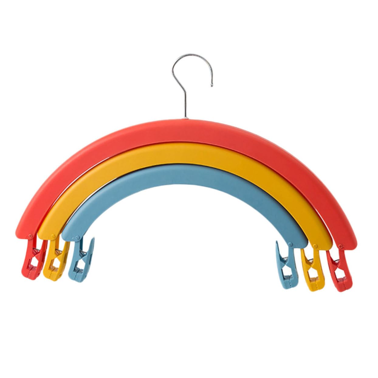 PRETYZOOM 3-in-1 Clothes Drying Rack Rotating Hangers Space-Saving Hangers for Pants Rainbow Non-Slip