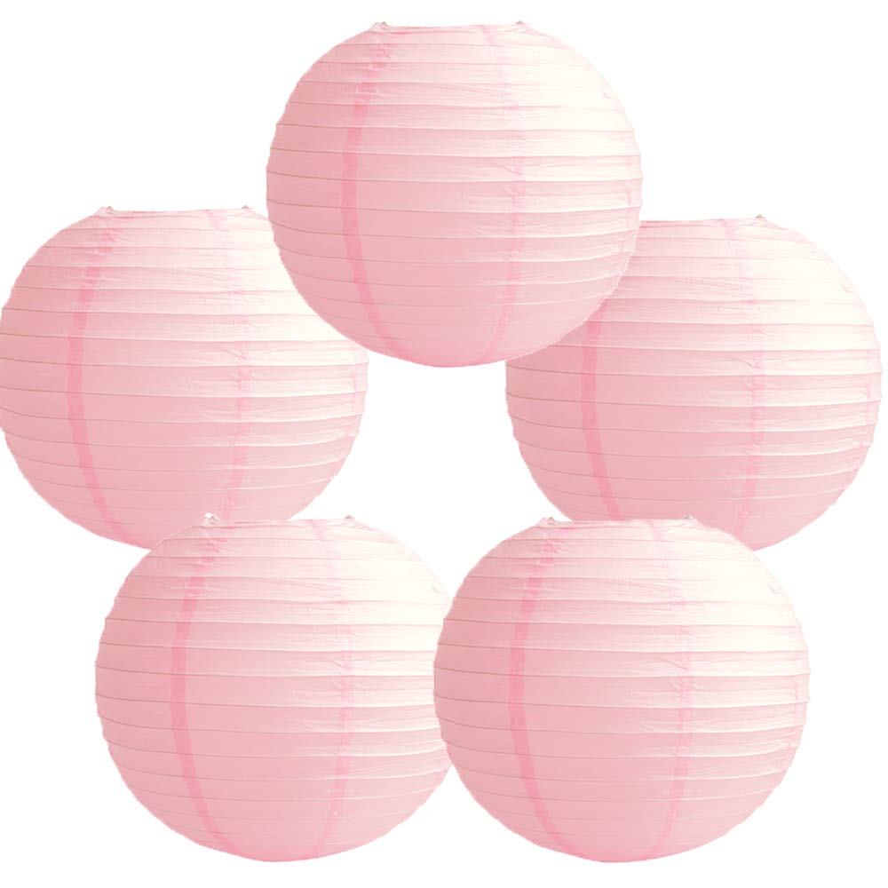 Time to Sparkle 5 Pack Tissue Paper Round Lanterns LampShade Lamp Shade Wedding Birthday Party Decoration | White, 30"(75cm) | — view 12