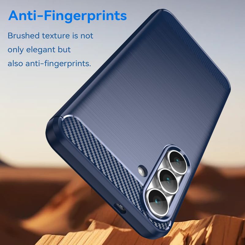 Image of Hybrid Carbon Fiber Back Case for Samsung Galaxy S25 FE (Blue)