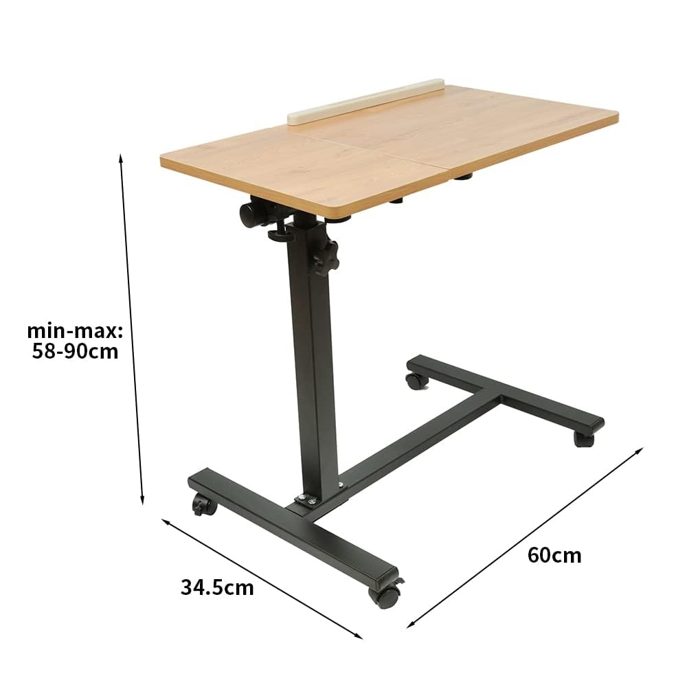 RELOVE Beistelltisch, leicht, medizinisches Bett, Computertisch, Gaming-Büro, Rollsofa, für Laptop, faltbar, mit 4 Rollen, 60 x 34,5 cm, 58-90 cm, (RELOVE)