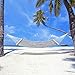 SUNCREAT Hammocks 15 FT Quick Dry Hammock Double Size with Hardwood Spreader Bar, 2 Person Hammock for Outdoor Patio Yard Poolside, 450 lbs Capacity, Blue