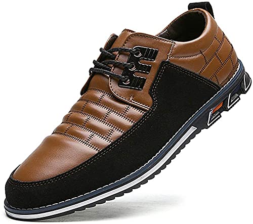 Image of Shoes Men Leather Casual Loafers Dress Breathable Driving Moccasins Oxford Walking Shoe Arch Sneaker