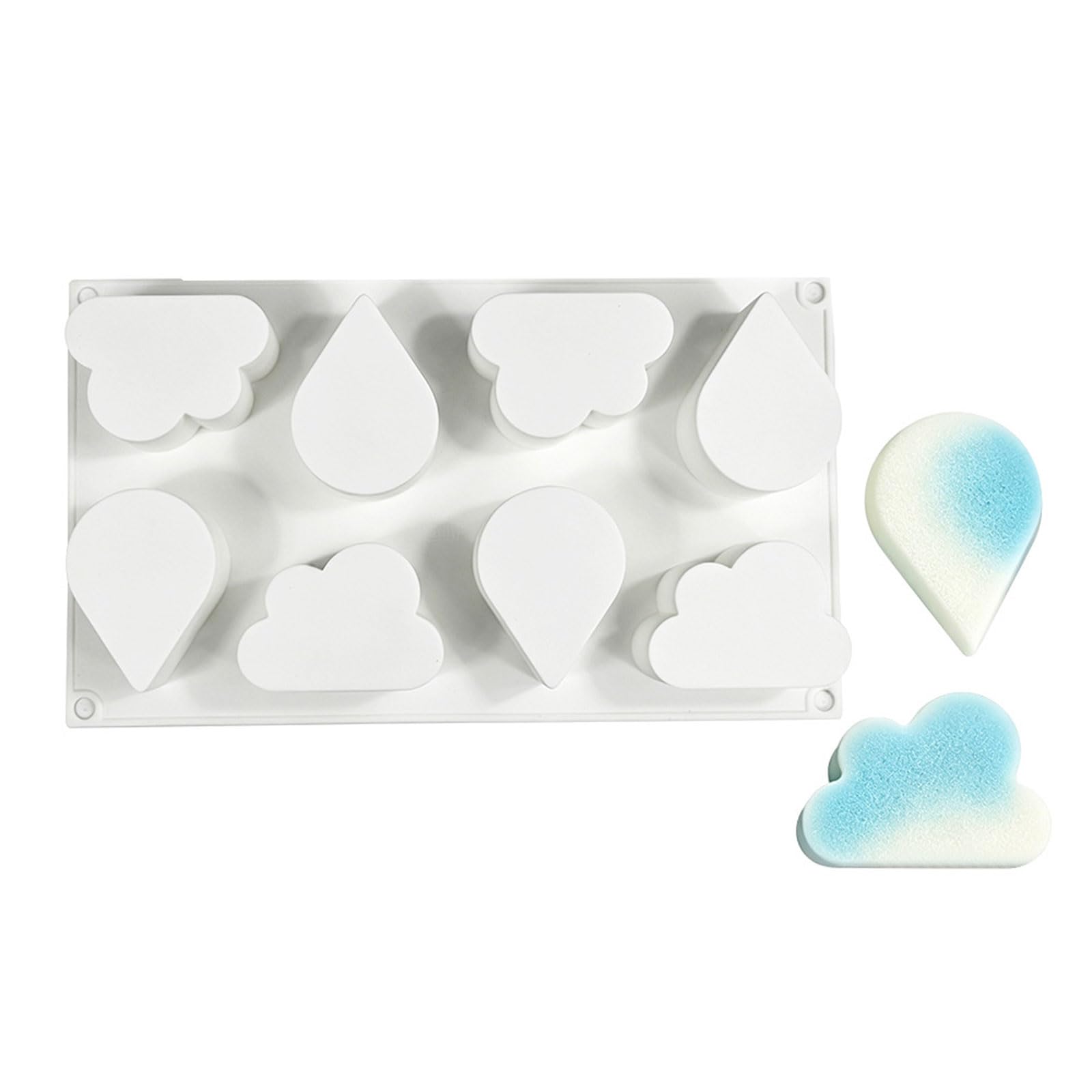 Whoasyst Innovative Cloud Design Silicone Mold Set Baking Equipment for Mousses Puddings Chocolate and Homemade Making Innovative Dessert Mold