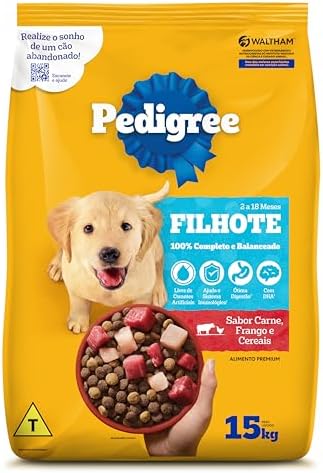 Ração Pedigree Carne Frango e Cereais Cães Filhotes 15 kg
