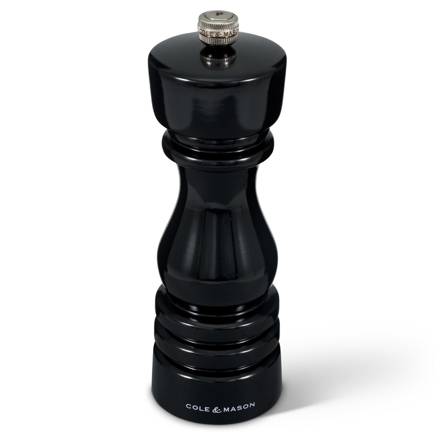 Cole & Mason London Black Gloss Pepper Mill, 18cm Pepper Grinder with Adjustable Grind, Precision+ Carbon Mechanism - Image 4
