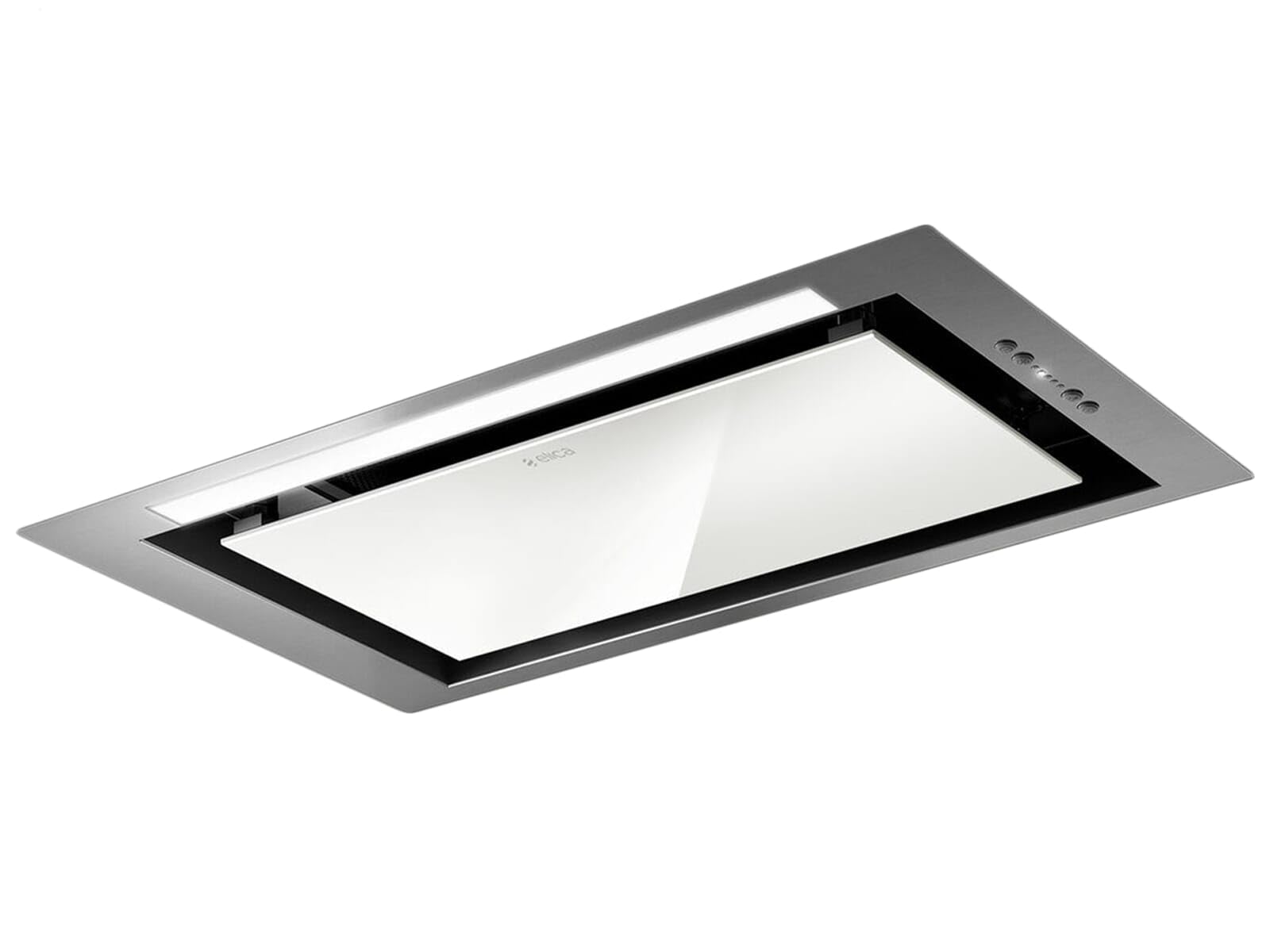 Śmigło, okap kuchenny Ukryty 90 cm Stainless Steel+ White Glass