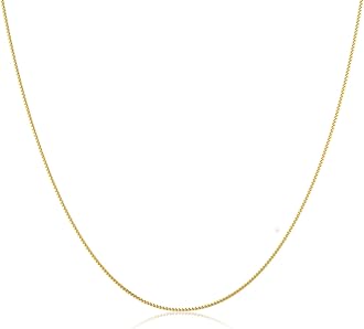 Gold Chain Necklace for Women, 14k Gold Plated Thin Beaded Wave Box Chain Necklace Dainty Gold Necklace Simple Layered Gold Choker Necklaces Minimalist Gold Link Chain Necklace Trendy Jewelry for Women