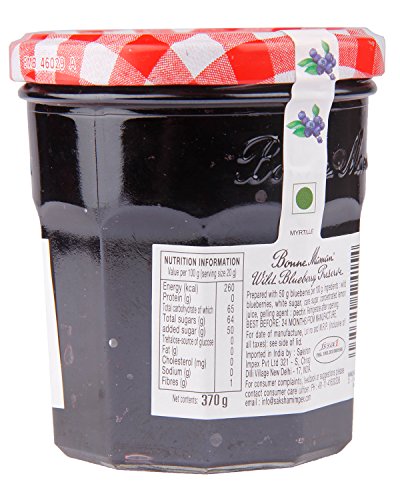 Image of Bonne Maman Wild Blueberry Preserve Fruit Jam, 13 oz ℮ 370 g
