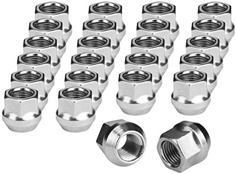 VLUXPARTS Chrome M14x1.5 Open End Bulge Acorn Lug Nut, 24pcs 23MM 60 Degree Cone Set, 0.83 inch Length Wheel Lug Nuts