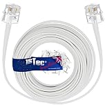 1STec 40M ADSL2+ Super High Speed Long RJ11 Broadband Hub Internet Extension Cable for BT Infinity Sky Q Talktalk Plusnet EE Vodafone Post Office Router on Fibre or Standard Services 40 Metre White