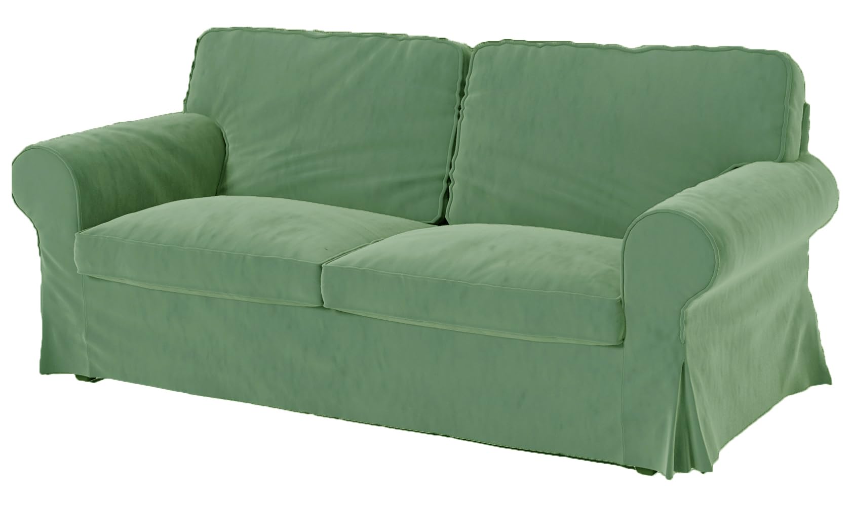 Velvet Pets Friendly Sofa Covers Made Compatible for IKEA Ektorp Loveseat Two Seat Slipcovers (Velvet Green Ektorp 2)