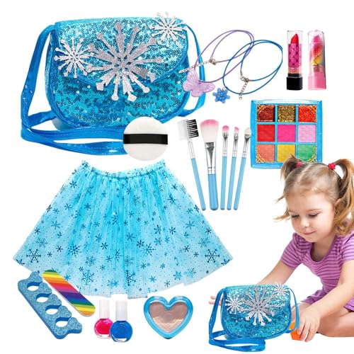 Play Make Up Kids Girl,Kit de Maquillaje Lavable para niños,18X Juguetes Lavables para niñas - Amplio Set de Maquillaje, Set de Accesorios para uñas, Set de Herramientas de Maquillaje para niñas de 3