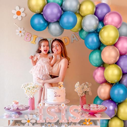 Image of Party Propz Multicolor Chrome Balloons For Decoration - Pack Of 25 Pcs Multicolor Balloons For Birthday | Balloons For Decoration | Birthday Decor (Latex)