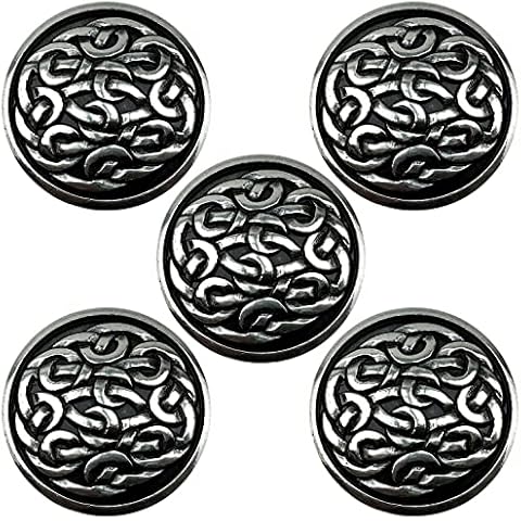 Pack of 6 Western Saddle Belt Biker Leather Craft Art Tack 1" Celtic Conchos Screw Back Concho - Antique Cover