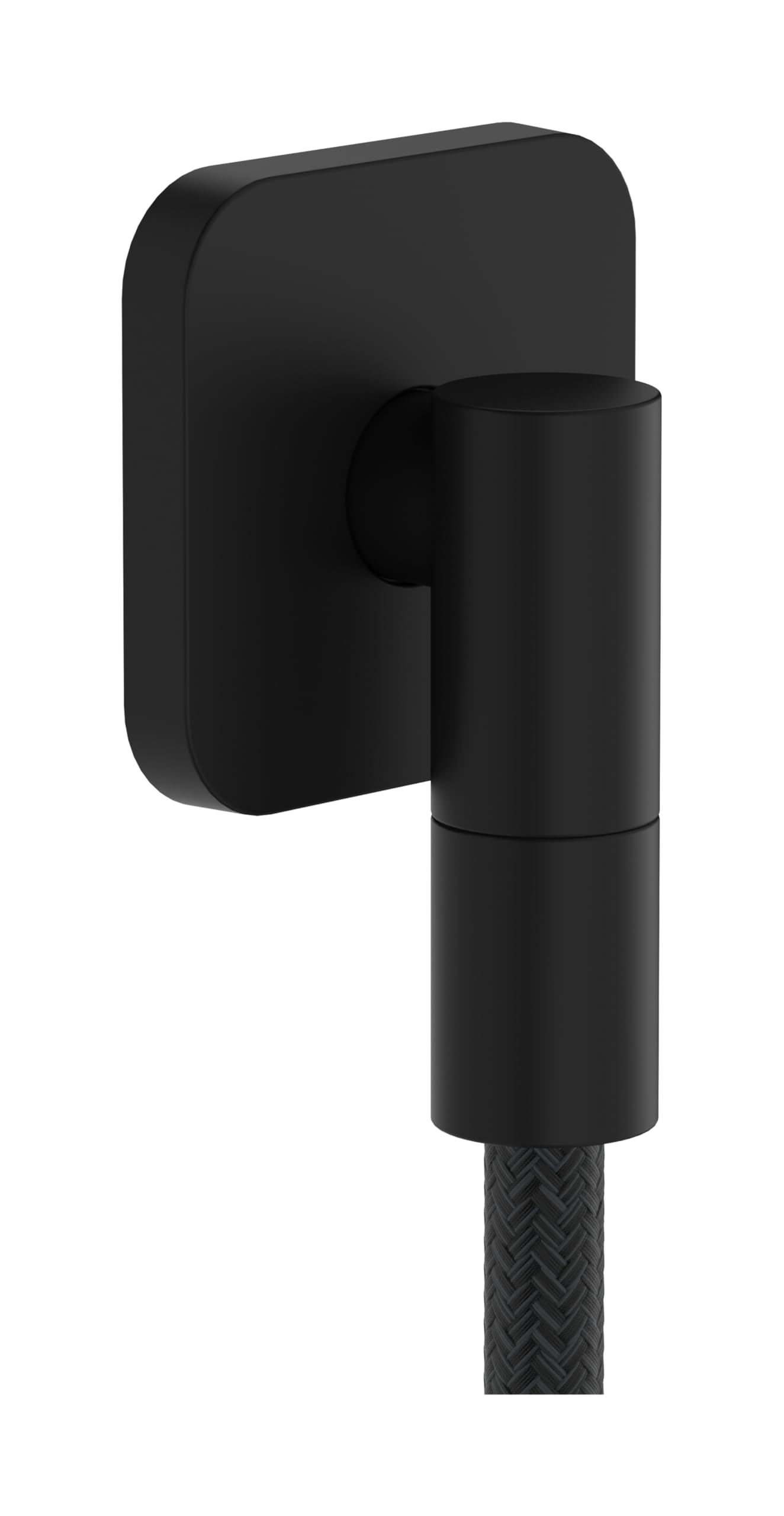 hansgrohe FixFit Fine Q - toma de agua ducha, conector de manguera ducha con válvula antirretorno, negro mate, 28884670