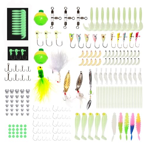 220-Piece Night Fishing Kit Ice Fishing Lures Starter Kit and How to...