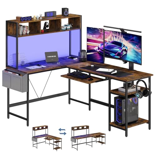 DUMOS 67' L Shaped Gaming Desk, Corner Desk for Compact...