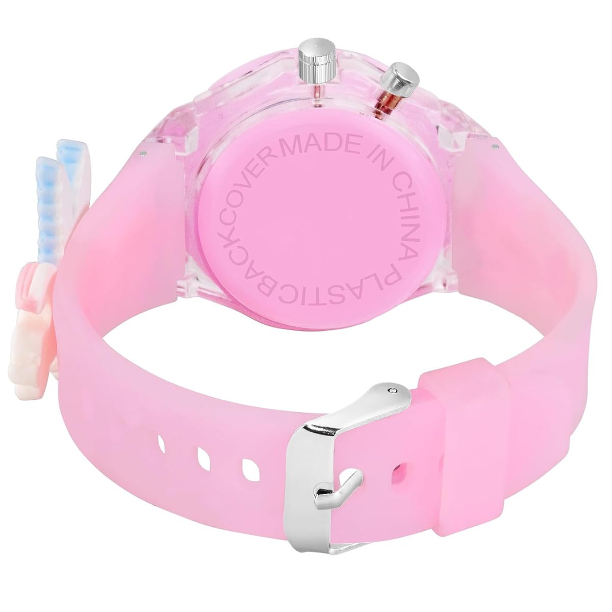ON TIME OCTUS Silicone Kids Analouge Multi-Color Light Cute 3D Cartoon Character Girls Watch (Multicolour Dial & Pink Colored Strap) 1