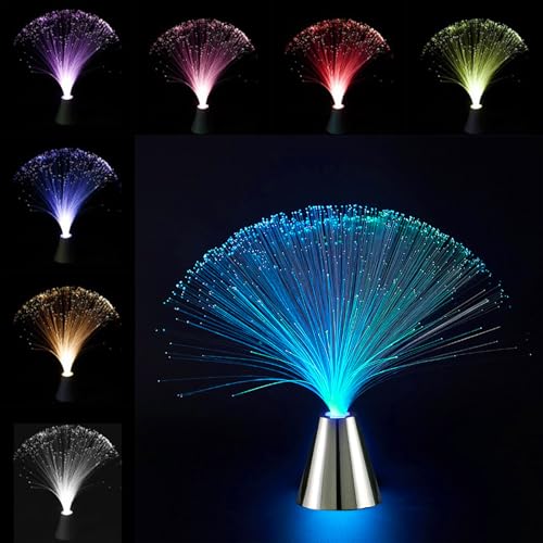 BNOYONERAS Lámpara de Fibra óptica, Lámpara de Fibra óptica Cambiante, lámpara LED de Fibras con Cambio de Color, Salón, Baño, Bar, Decoración para Fiestas Navideñas, 1 PCS